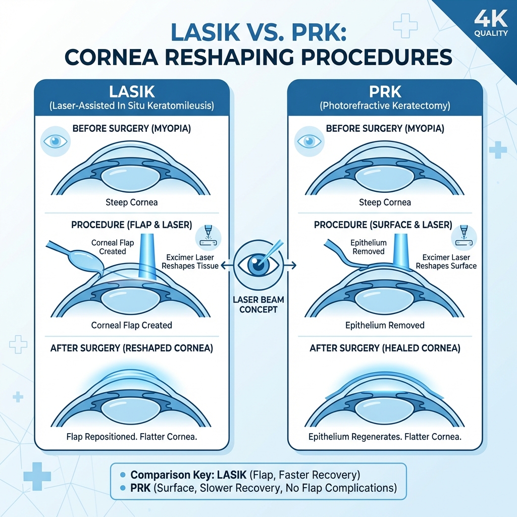 Lazer Göz Ameliyatı: LASIK ve PRK Arasındaki Farklar